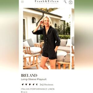 Frank & Eileen Black Ireland Playsuit size XL